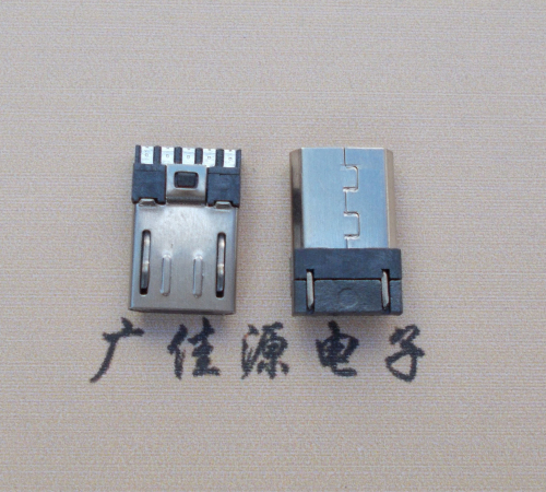 湖北Micro USB 公头焊线短体10.5mm胶芯3.0前五后五